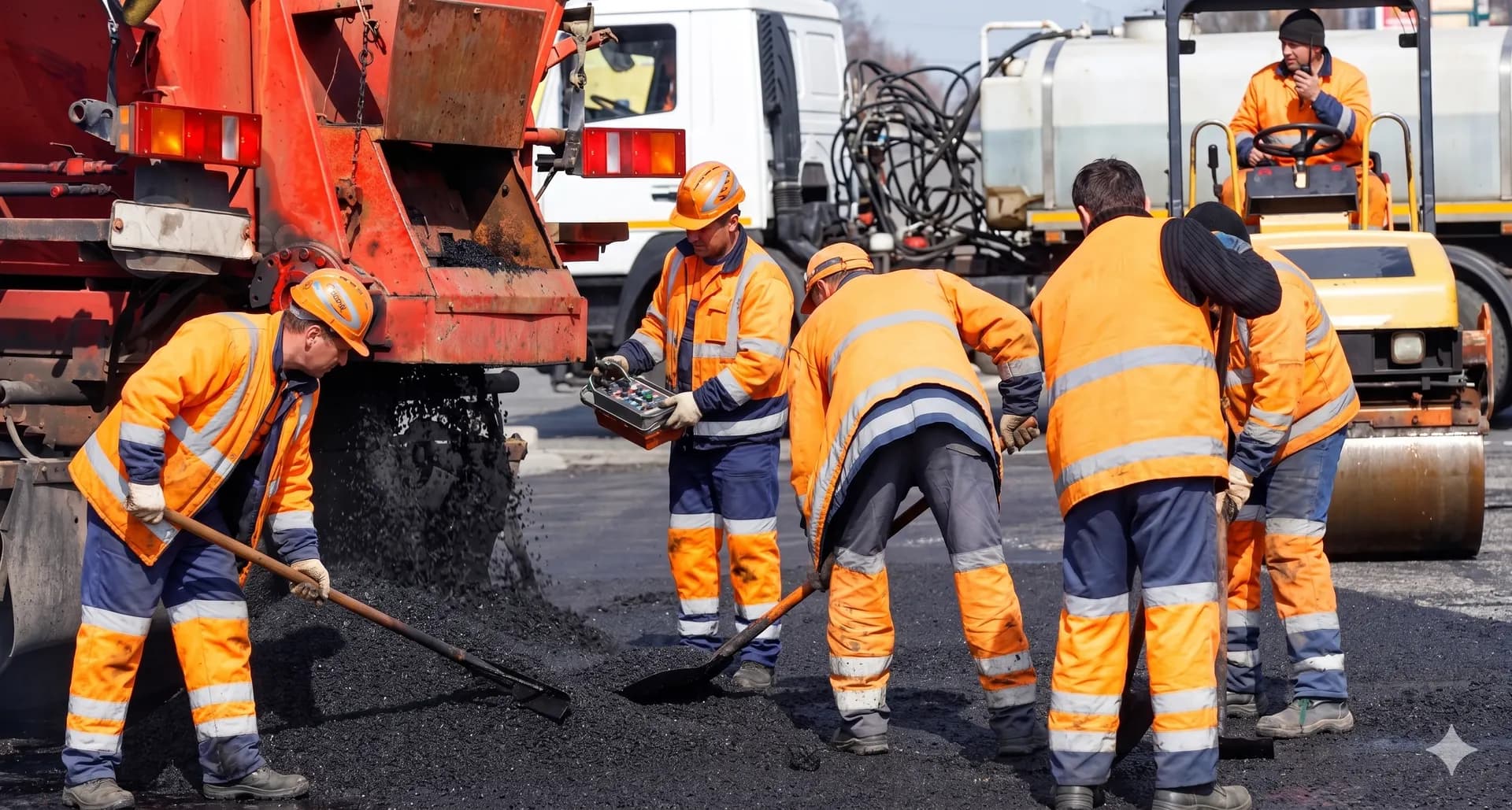 Equipo de ingeniería JKO Asfaltos trabajando en obra de pavimentación